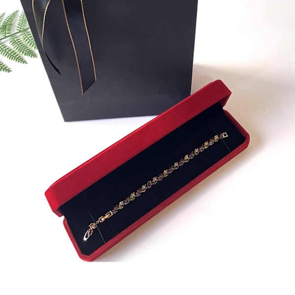 Smyckeskrin för Halsband och Armband Mörkröd