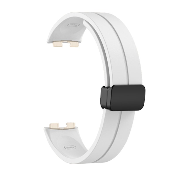 Silikonarmband för Huawei Band 8/9 - Vit - Vikbart spänne