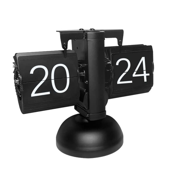 Automatisk Flip Klocka Vintage Black Black