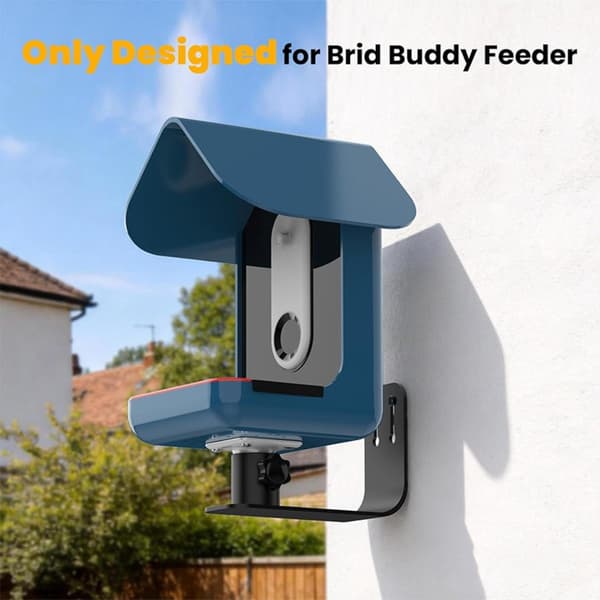 Monteringsbeslag kompatibel med BirdBuddy Pro1/2 til væg- og stolpeinstallation, 304 rustfrit stål, sort, præcis kamerapositionering