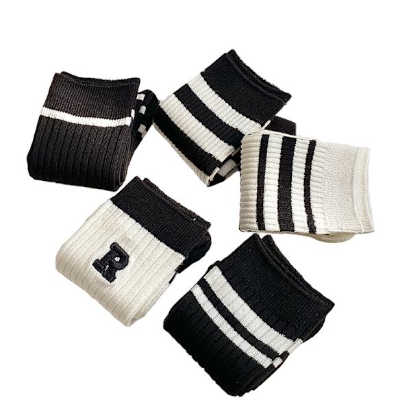 5 par randiga mid-calf strumpor