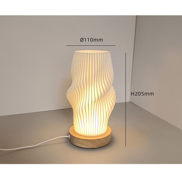 Nordisk Træbase USB Dæmpbar Bordlampe - Natlampe til Sengen