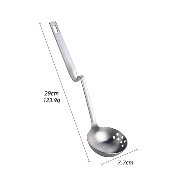 2-pack Slitsade skedar i rostfritt stål - Z-formade sopp- och silskedar (små och stora)