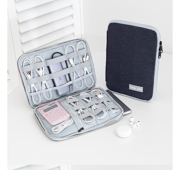 Elegant 2-i-1 digital organizeringsetui til iPad og tilbehør Grey Grey