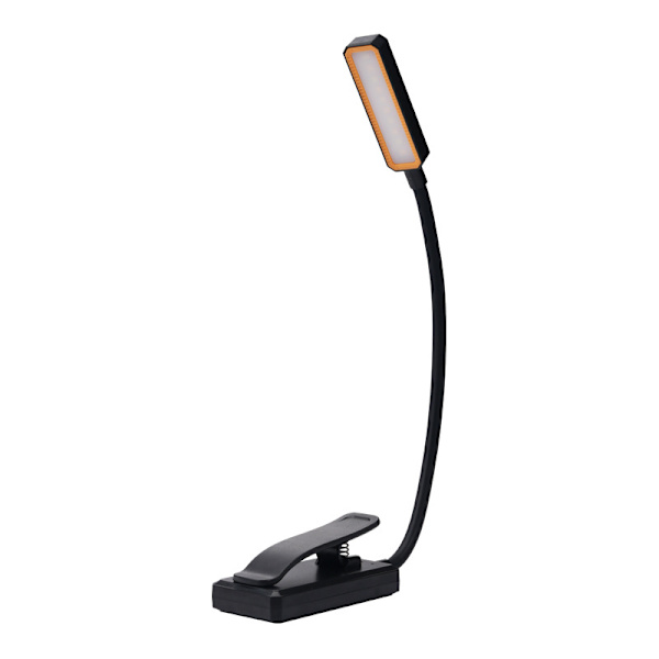 Böjbar Läslampa med Klämma - 10 LED Lampor Svart