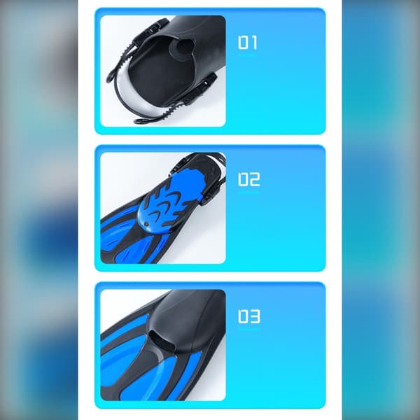 Simfötter för Snabbhet: Hög Elastisk Snorklingsfena med Justerbar Hälrem för Ökad Simhastighet Black Black