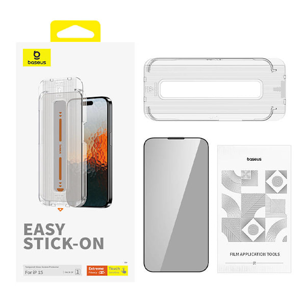 Integritetsskydd Härdat glas Baseus Sapphire iPhone 15