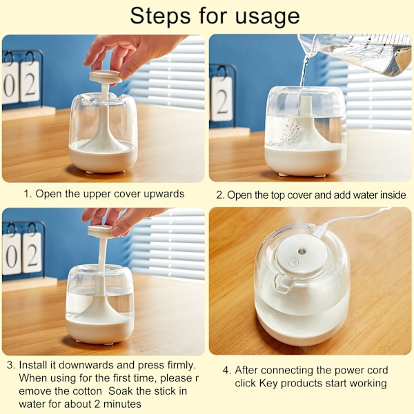 650ml Spray Aroma Diffuser: Stor Mist USB Luftfugter til Soveværelse Black Black