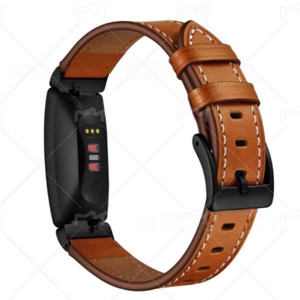 Premium Läderarmband för Fitbit Inspire 1/2 HR Brown Brown