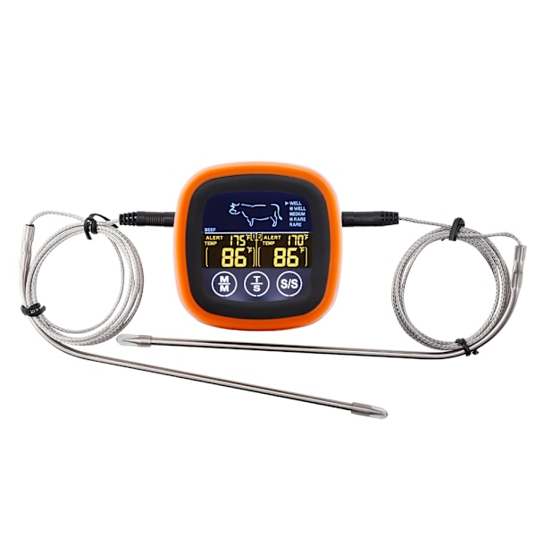 Dubbel Probe Digital Mat Termometer Pekskärm Kött Termometer