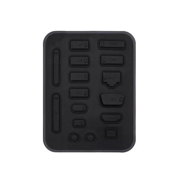 16-delat set Laptop dammpluggset Svart