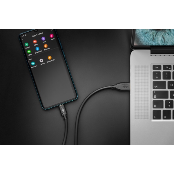 Synkronisera och ladda Super Speed ​​USB-C™ till USB A 3.0 laddningskabel