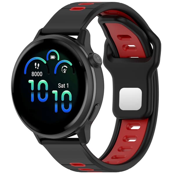 Silikoniranneke Garmin Vivoactive 6 -kellolle Black+Red Black+Red