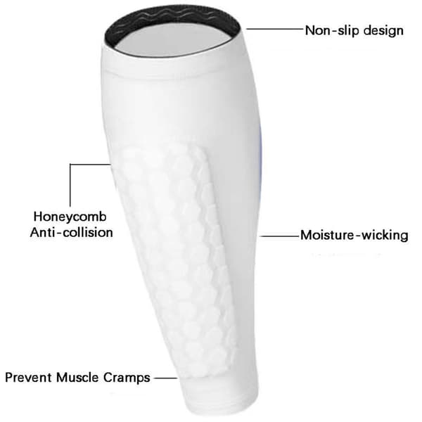 Honeycomb EVA Vadderade Kompressions Vadärmar Strumpor - 4-pack White+Black M White+Black M