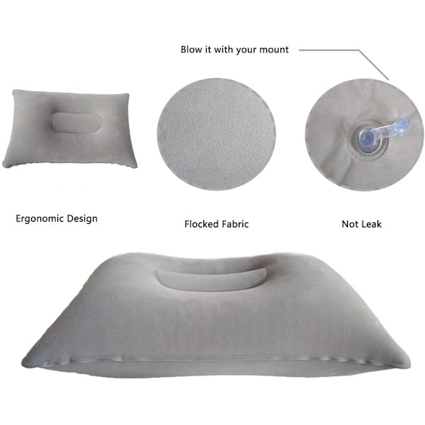 Puhallettava pehmo/PVC-tyyny - harmaa