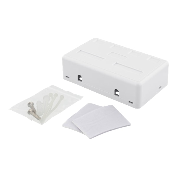 Surface mount box for Keystone, 4 ports, white