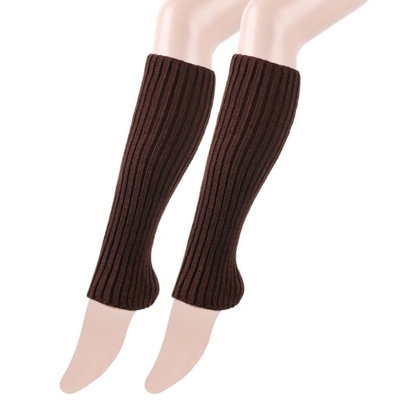Moderigtige Mid-Calf Strikkede Benvarmere coffee coffee