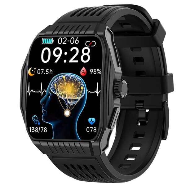 Smartwatch med søvnhjælp, EKG, Bluetooth-opkald Black Black