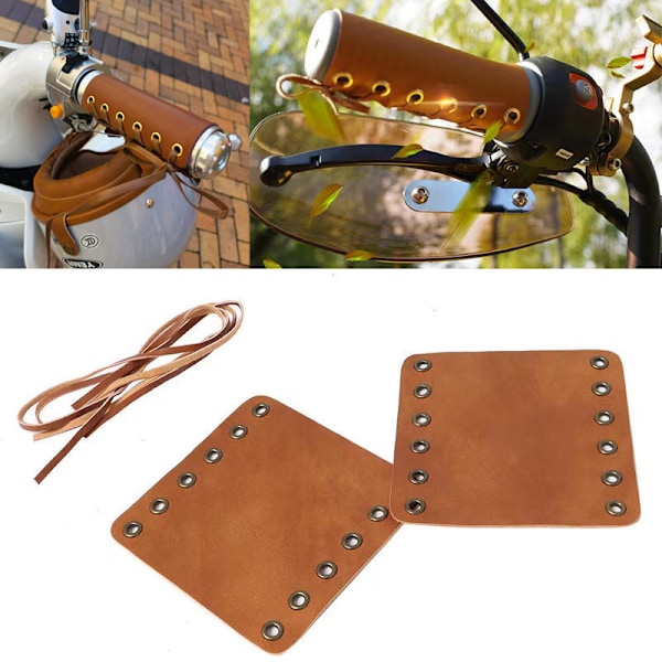 Par PU-læder cykelstyrgreb til mountainbikes LightBrown LightBrown