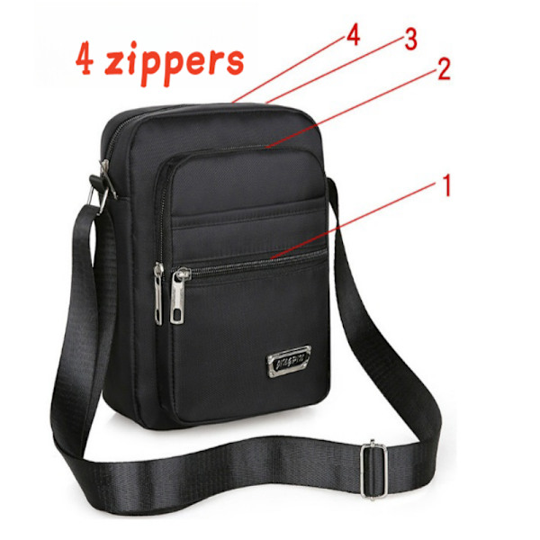 INF Crossbody-väska i Nylon för Män Fyra dragkedjor