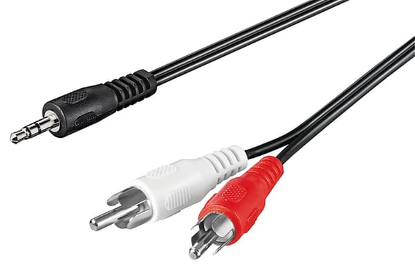 Äänikaapeli AUX-sovitin; 3,5 mm uros stereo RCA uros
