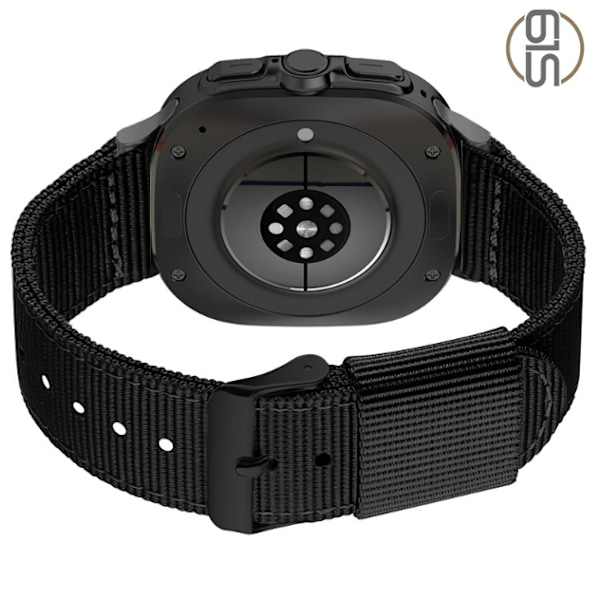 Klockarmband i Nylon för Samsung Watch 7 Ultra 22 mm Svart