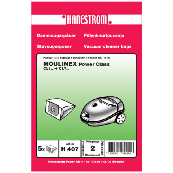 Dammsugarpåsar MOULINEX POWER CLASS