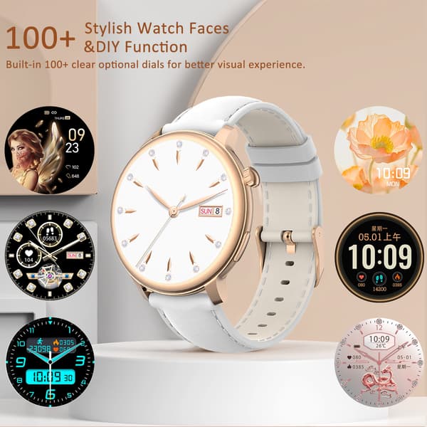 Smartwatch med puls-, blodtryks- og iltmåling White White