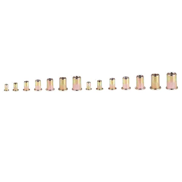 368st Räfflade Nitmutter Set, Zinklegering Gängad Insatsmutter Kit