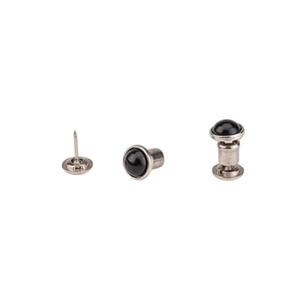 Usynlige Trykknapper, Flade Perleknapper (10 stk.) Black Black