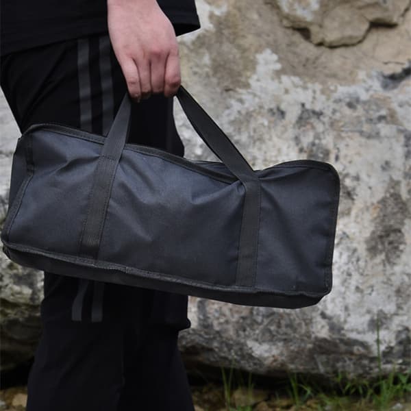 Foldbart campingbord i aluminium med snefnugsmønster, netkurv, kroge og 20 kg bæreevne Black Black