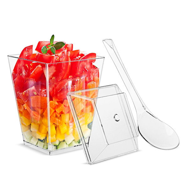 50-pack 160 cl puddingkoppar - 150 ml fyrkantiga dessertkoppar