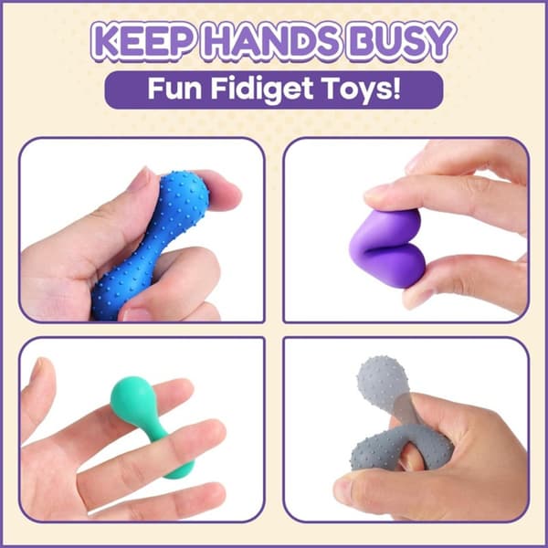 Silikone Stress Relief Værktøjssæt til Voksne (6 Stykker) - Sensorisk Fidget Legetøj