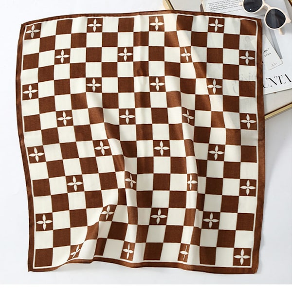 Firkantet tørklæde 27"x27" Alsidigt modetilbehør kaffe