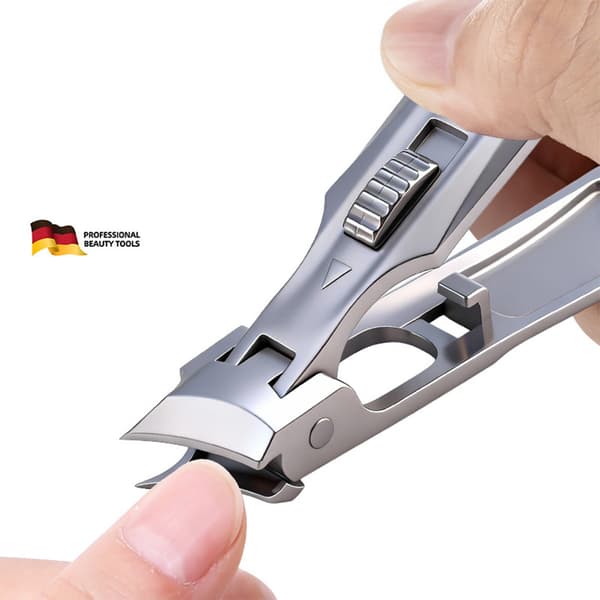 Push-Pull Lås Sneda Nagelknipsare - Silver Titanium, Tysk Precision