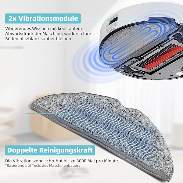 8-pack Dubbelvibration med Conner Mop Pad för Roborock S8/S8+/S8 Plus Grå