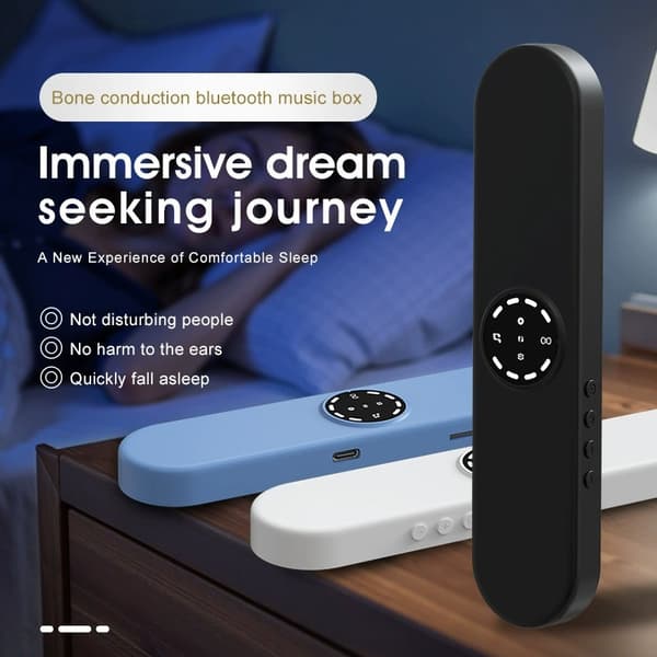 Benlednings Trådlös 5.4 Bluetooth Musiklåda Sömn Högtalare - Timer Insomning Kuddhögtalare med Bluetooth och TF-kort stöd White White