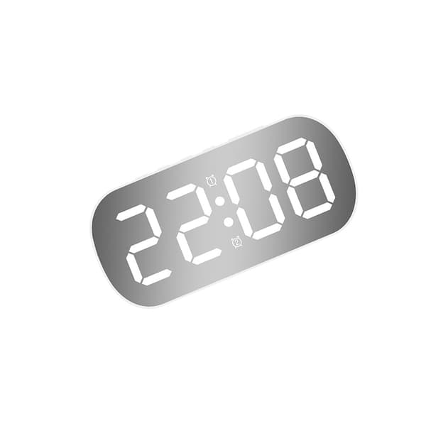 LED digital väckarklocka med temperaturvisning, evighetskalender och 24-timmarsformat för sovrum och kontor White White