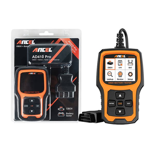2-i-1 diagnostisk skanner OBD2 och batteritestare Ancel AD410 PRO