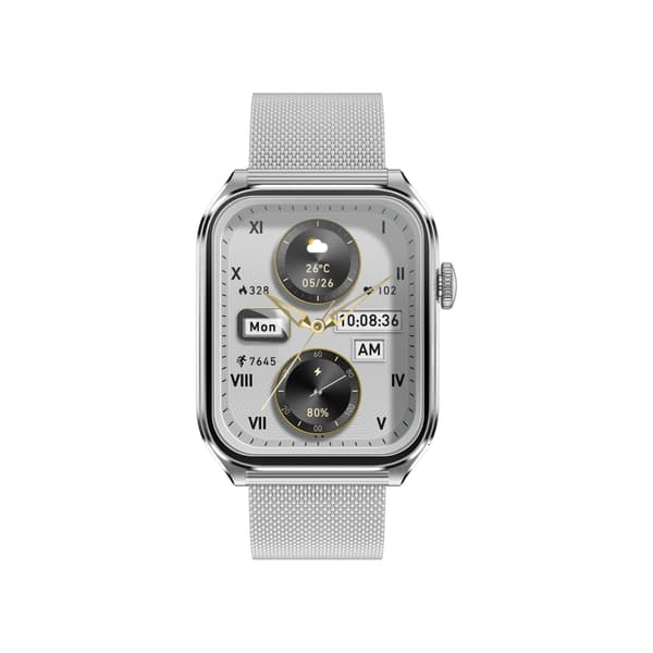Multifunktionell Smartwatch med AMOLED-skärm, Bluetooth-samtal och Hälsoövervakning Silver Silver
