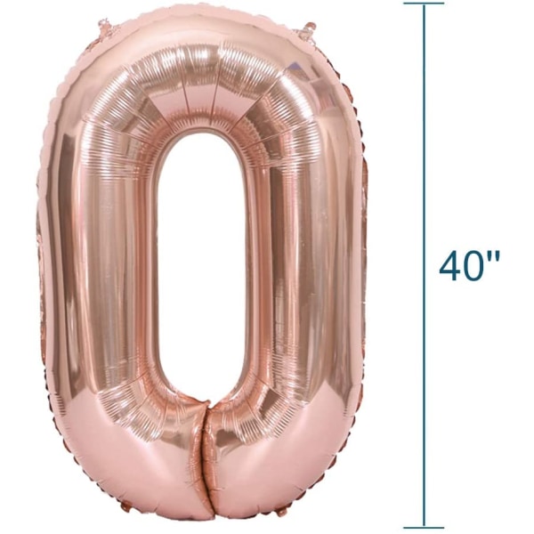 Numeropallo 102 cm, numero 0 - vaaleanpunainen