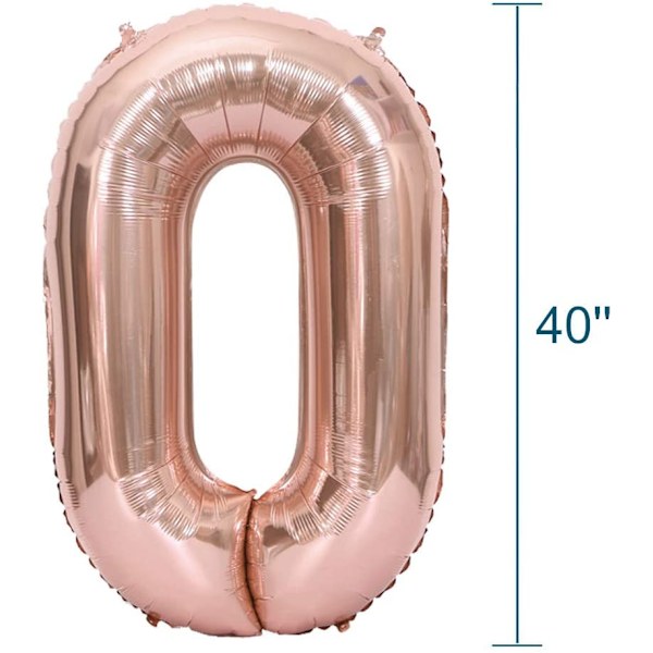 Numeropallo 102 cm, numero 0 - vaaleanpunainen