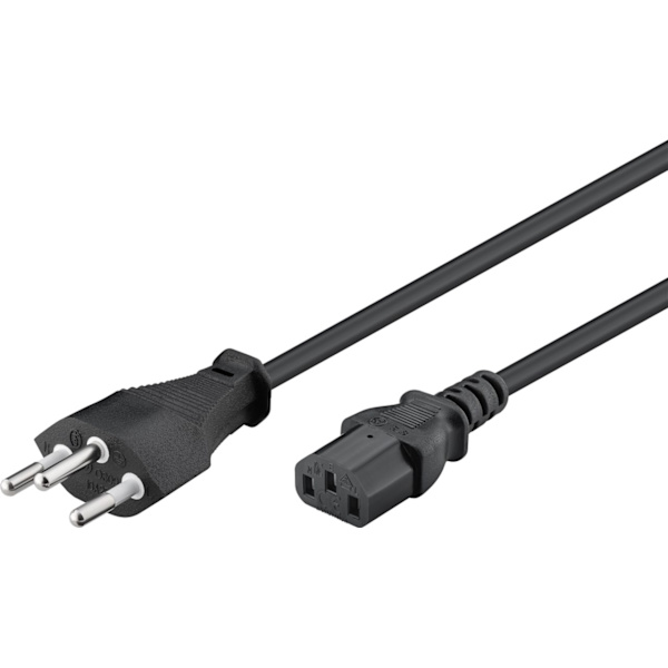 Kall apparatkabel Schweiz, 1,8 m, svart