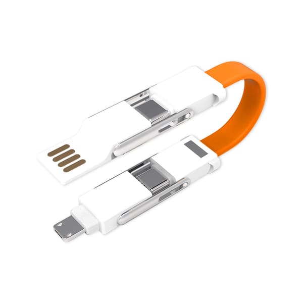 6-in-1 Monitoiminen Avaimenperä Datakaapeli - Orange Orange