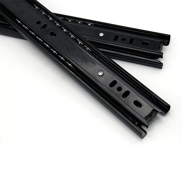 Sorte skuffeslider 14 tommer (350 mm) - 45 mm brede tredelte kuglelejer skuffeløbere