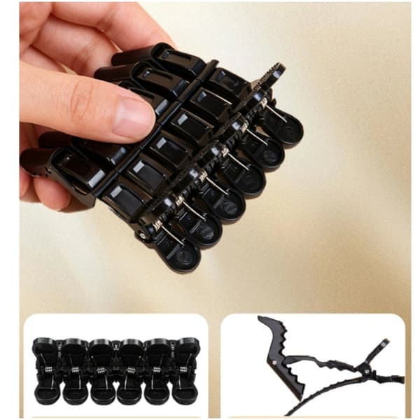 Sort Hårbørstesæt: 3D Luftaffjedring, Udfiltring, Styling med Clips & Rulle