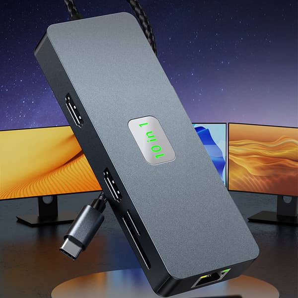 10-i-1 USB-C Dockingstation med Dual 4K60Hz Display