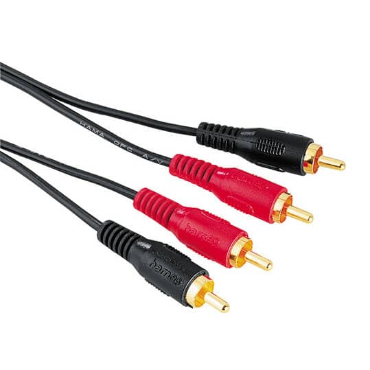 Kabel 2xRCA-2xRCA Guld Svart 10m