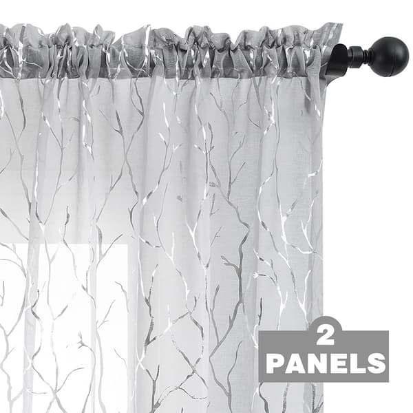 Set med 2 Konst Trädgren Silver Varmstämpling Skira Gardiner - Stångficka Grey M Grey M