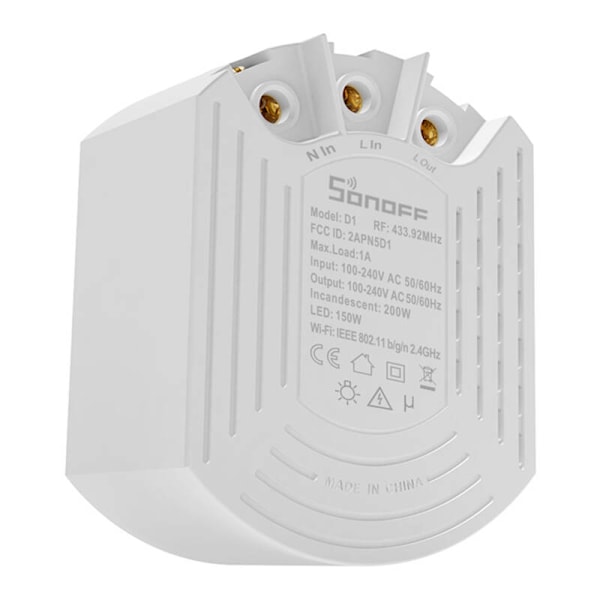 Smart Dimmer Switch Sonoff D1 med RM433R2 fjernbetjening